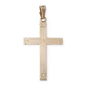 Vintage 10K Gold Cross Necklace Pendant Solid Yellow Gold